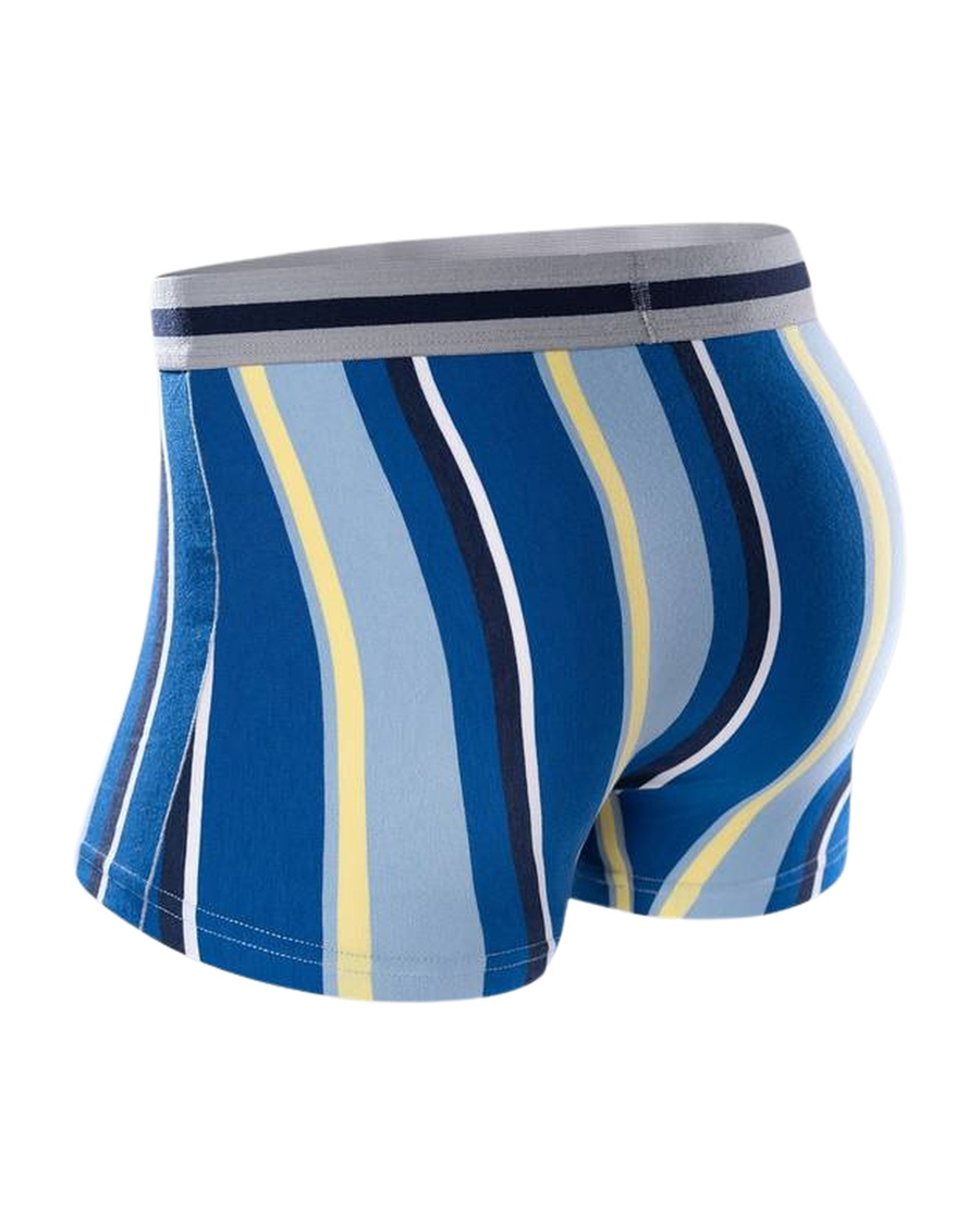 Boxer uomo a righe colorate in cotone – boxer a righe blu, di lato
