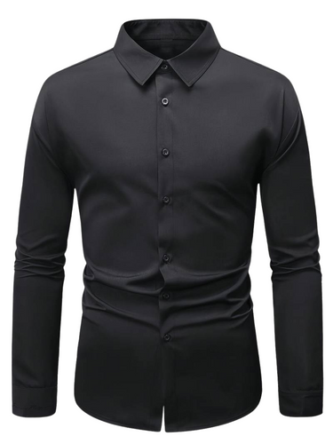 Camicia a Tinta Unita Uomo - Maniche Lunghe, Stile Formale