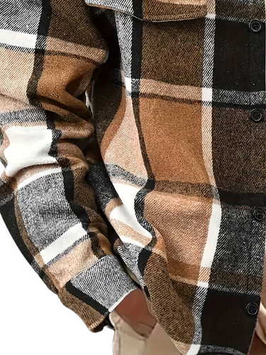 Camicia a Quadri Uomo - Maniche Lunghe, Vestibilità Ampia Autunno/Inverno