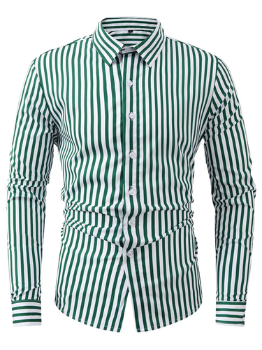 Camicia a Righe Uomo - Maniche Lunghe, Stile Casual
