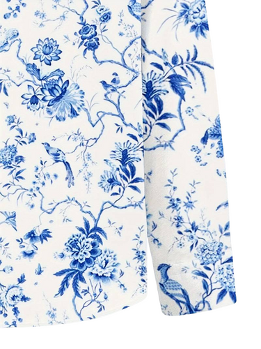 Camicia da Abito Uomo - Stampa Floreale Vintage, Stile Classico