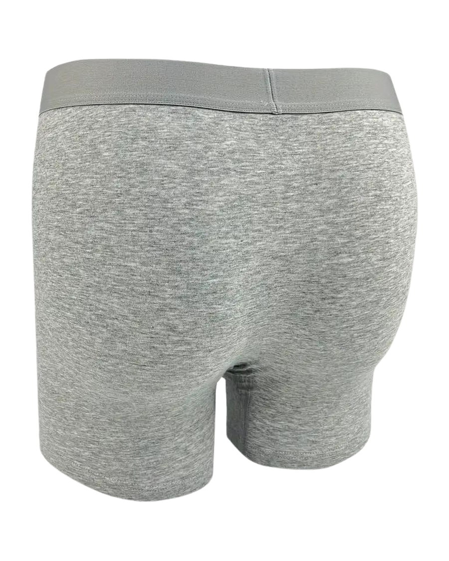 Men's Grey Cotton Long-Leg Boxers with Fly – grey long boxer, back