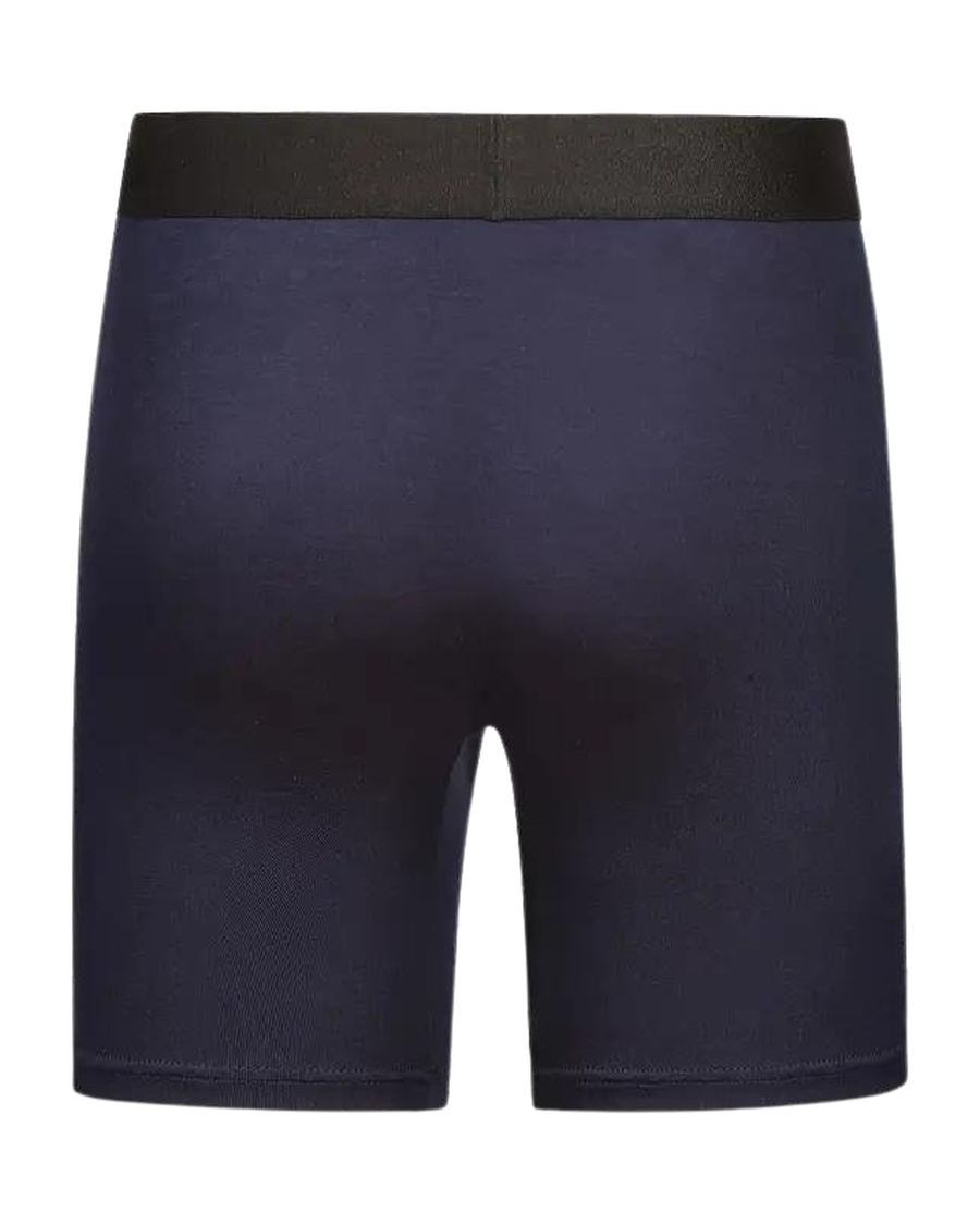 Men's Plain Modal Long-Leg Boxers – navy blue long boxer, back