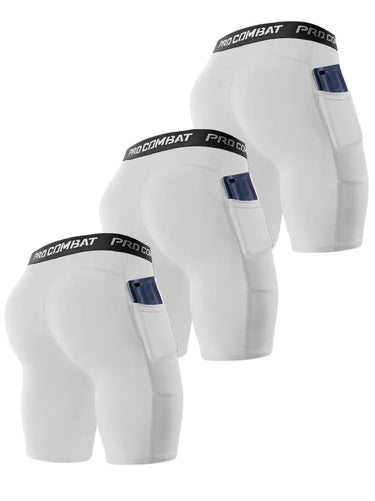 SET DI 3 BOXER SPORTIVI DA UOMO CON TASCA, TRASPIRANTI E ELASTICI