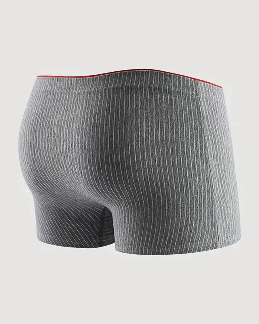 Boxer uomo in cotone a righe sottili – boxer grigio a righe, vista dietro