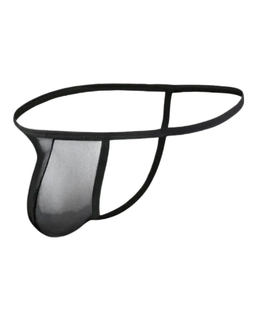 Herren String in Seidenoptik, elastisch – Vorderseite