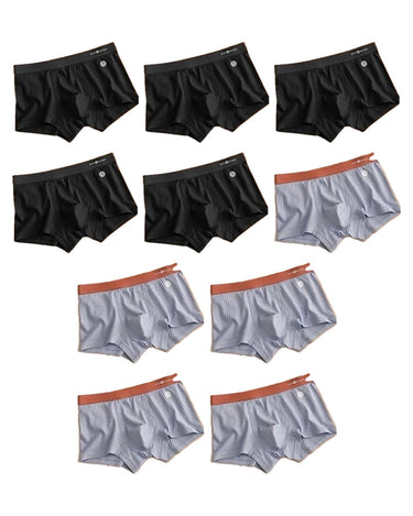 Boxer uomo in cotone a coste – i 10 boxer della confezione: 5 neri e 5 azzurri