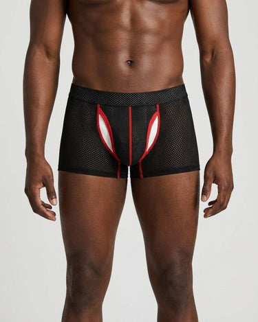 Boxer uomo a rete sportivi – indossato, davanti