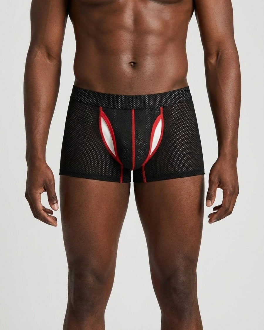 Sportsboxershorts for menn i mesh – på kropp, forfra