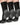 Men's Black Sports Compression Socks – 3 black compression socks with grey heel