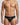 Herren Slips aus Satin, niedrige Taille, mit Beutel – getragen, Vorderansicht
