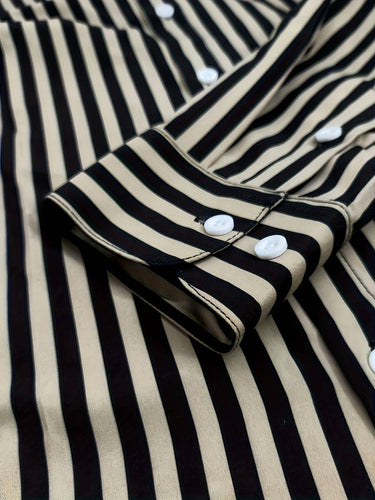 Camicia Casual Uomo - Righe, Poliestere, Tutte le Stagioni