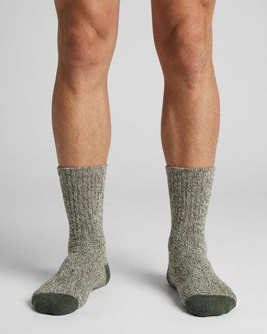 Calze termiche uomo in lana merino imbottite – indossato, davanti