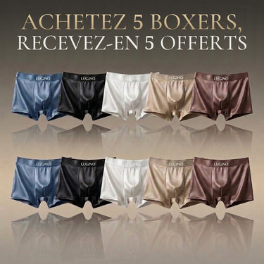 Lugino mulberry silk boxers, buy 5 get 5 free [lang:fr]