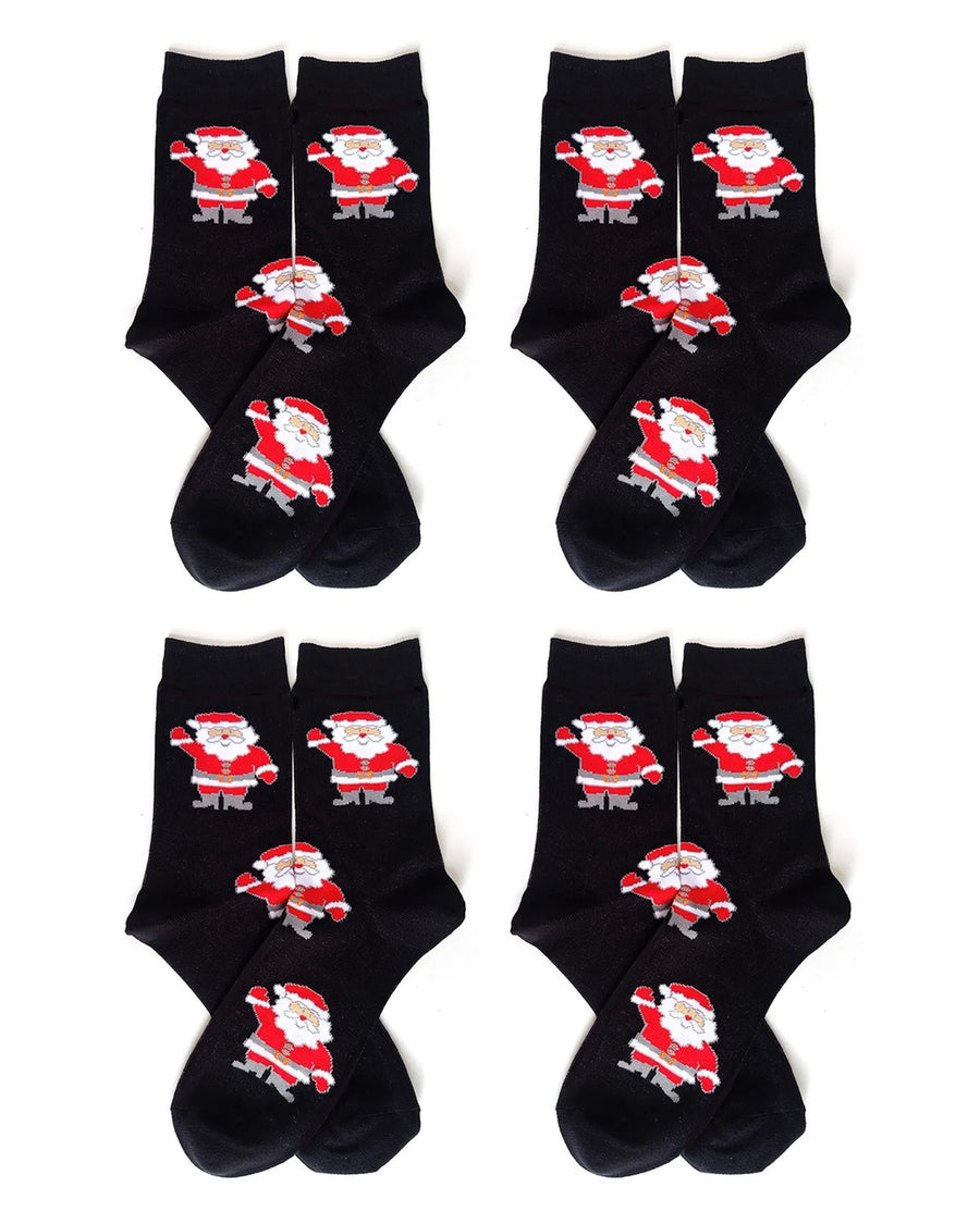 Pánské vtipné vánoční bavlněné ponožky – balení 4 páry, 4x Santa